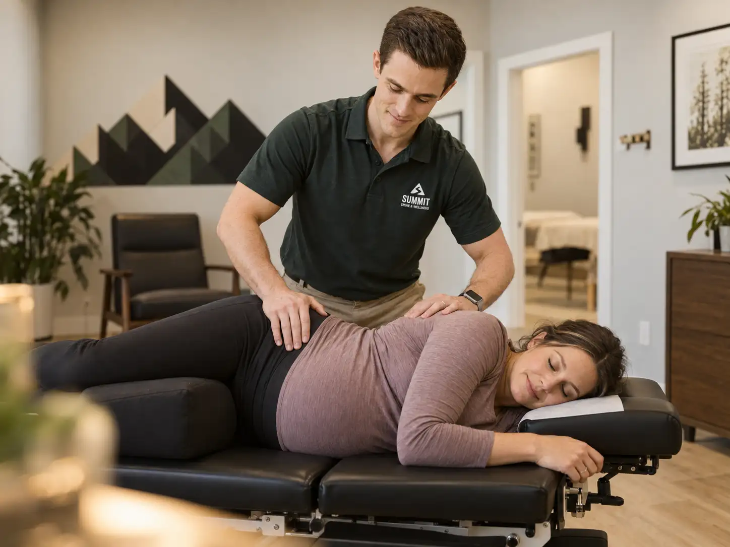 Side-lying chiropractic care during pregnancy