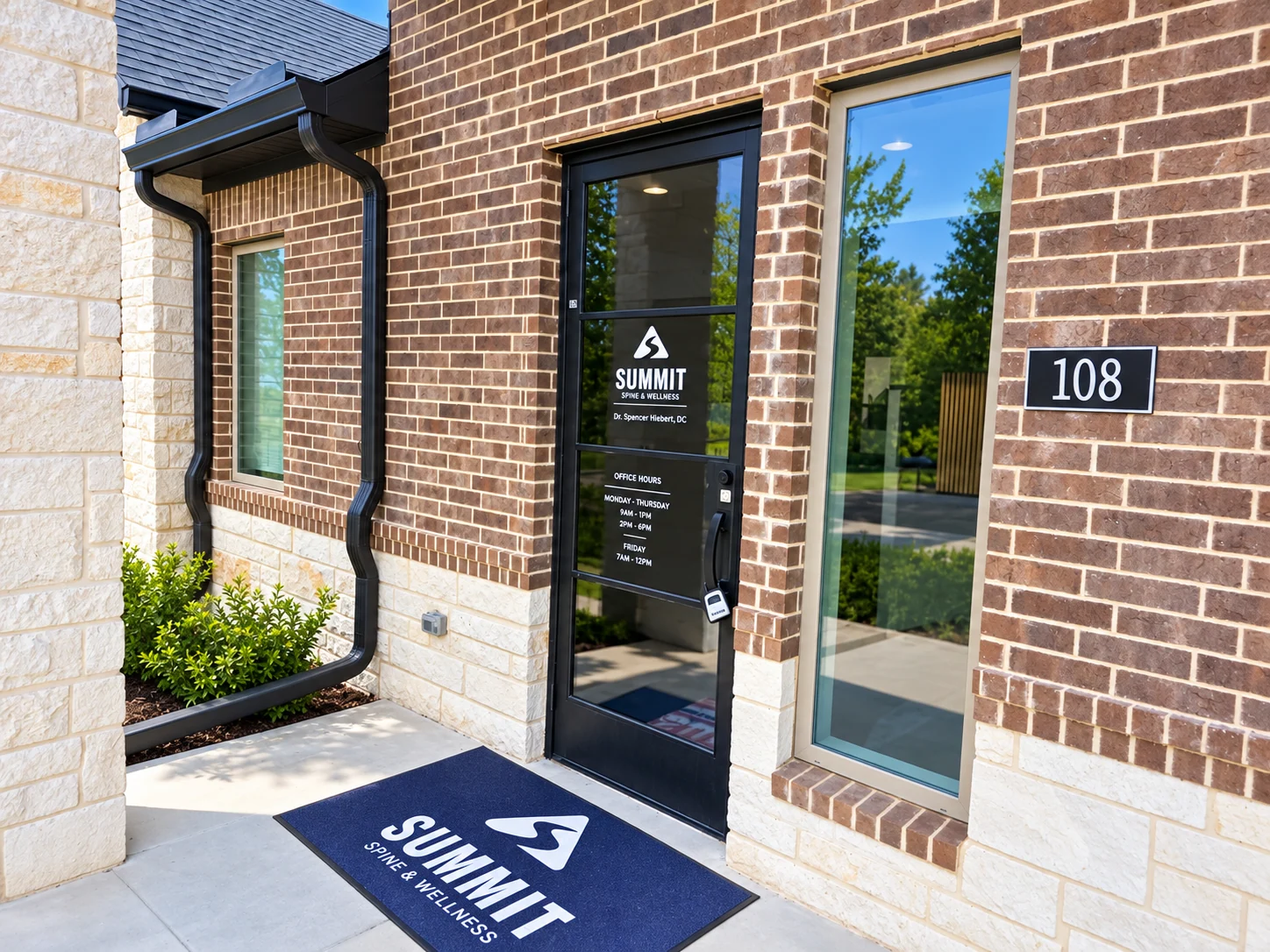 Entrance to Summit Spine & Wellness at Unit 108 in Colleyville